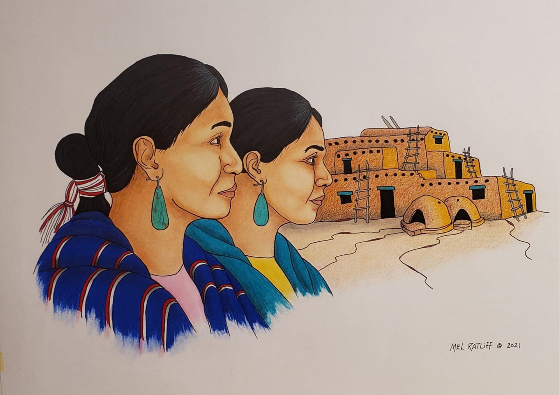 Mother and Daughter, a Southwestern original piece of art by Mel Ratliff in New Mexico