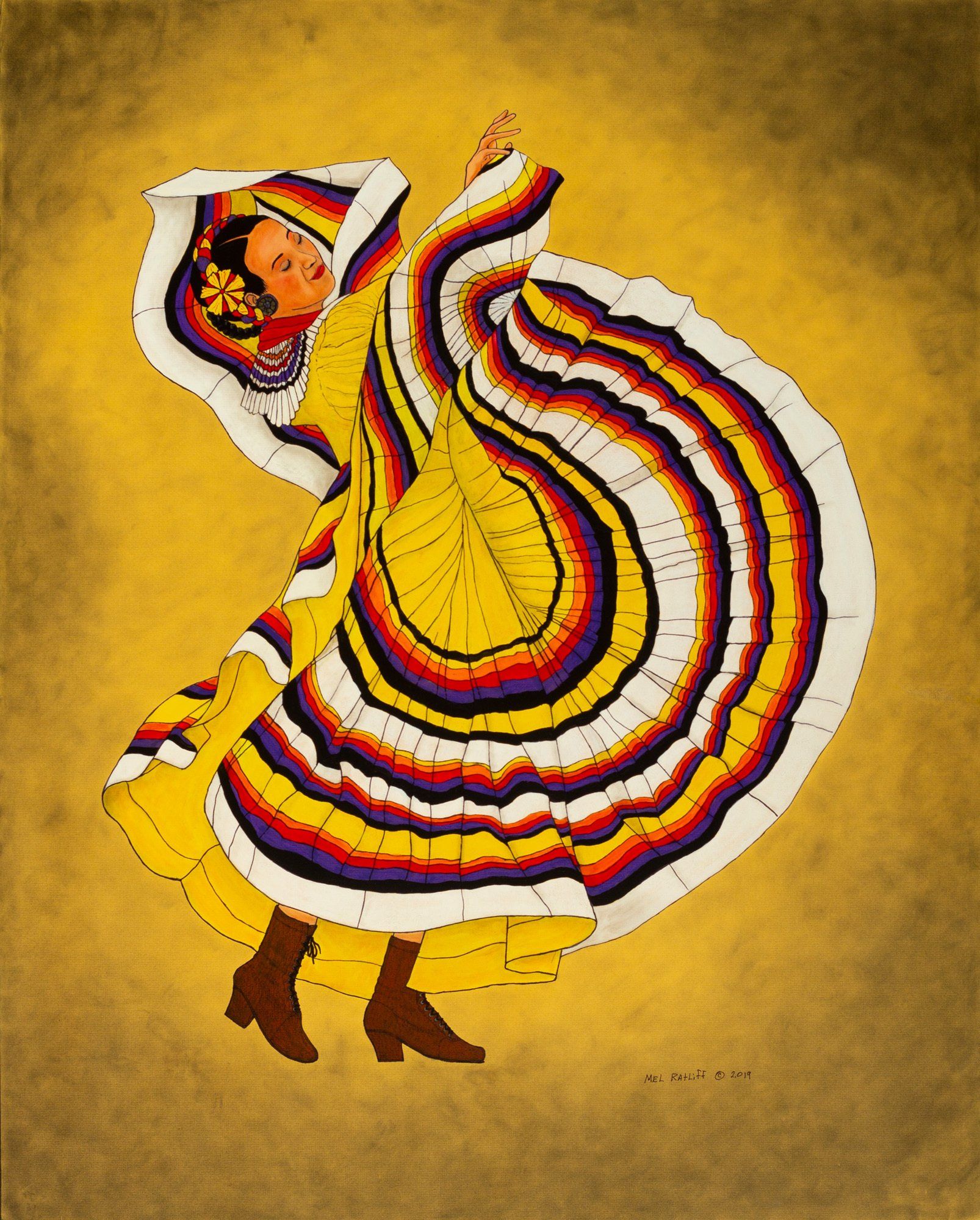 The Fiesta Dancer, a Southwestern original piece of art by Mel Ratliff in New Mexico