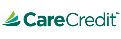 CareCredit logo with green and blue abstract design.