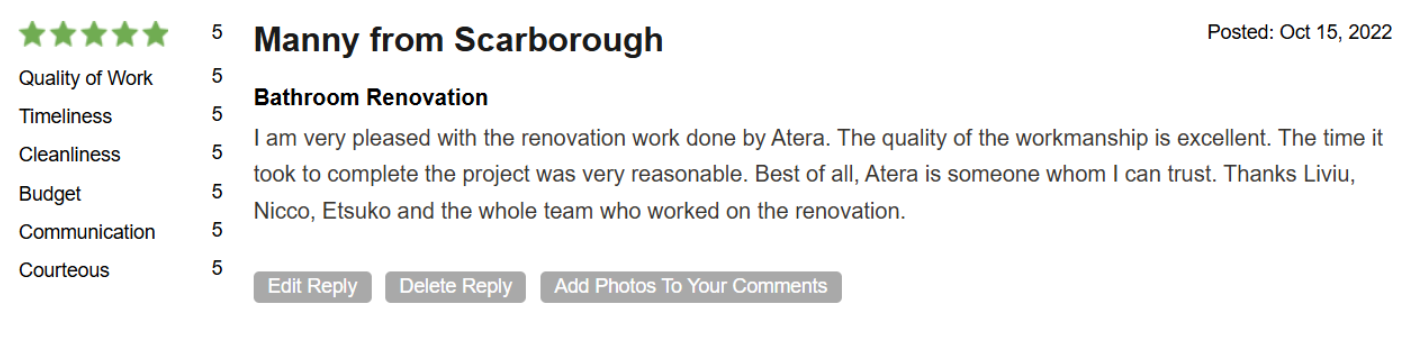 A screenshot of a review for mary from scarborough