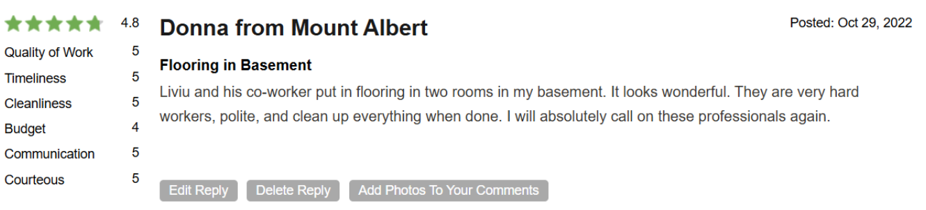 A screenshot of a review for donna from mount albert