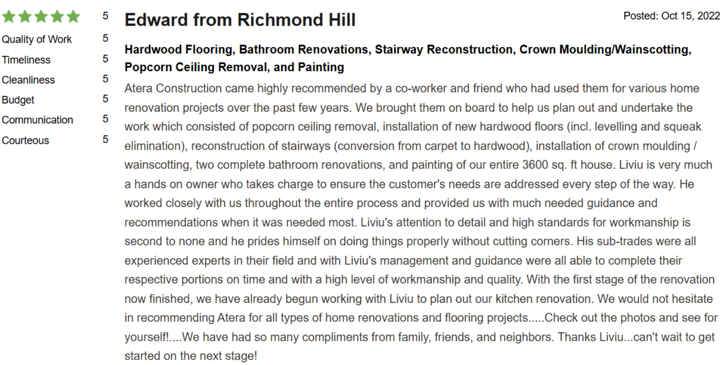 A review of edward from richmond hill is on a white background.