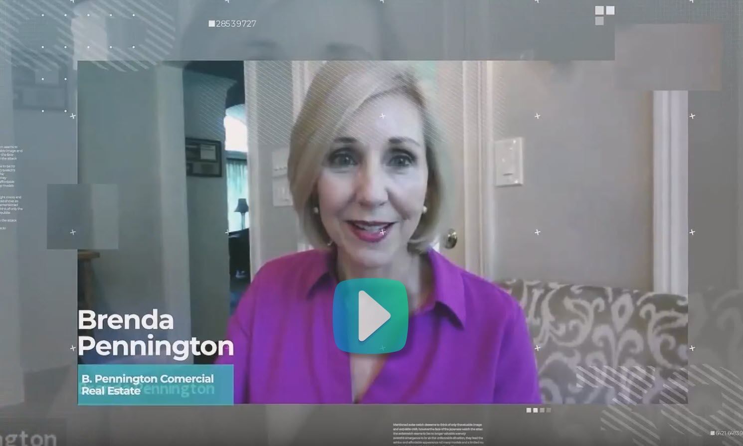 A woman in a purple shirt is talking on a video call.