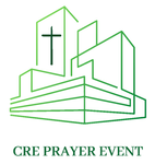A green and white logo for a cre prayer event