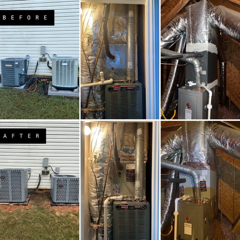 A before and after picture of an air conditioner
