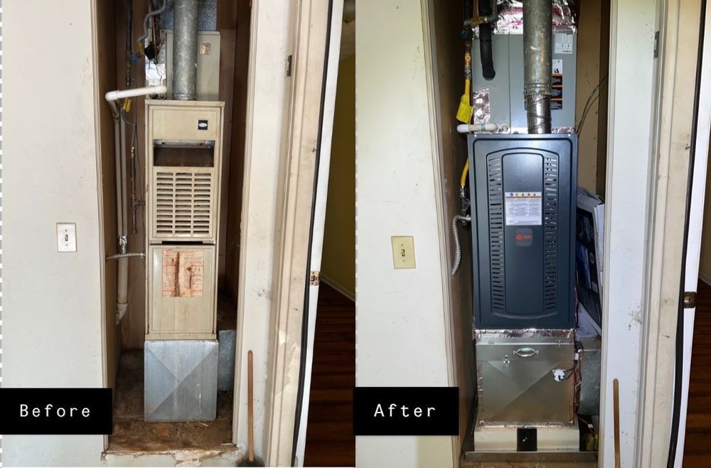 A before and after picture of an air conditioner