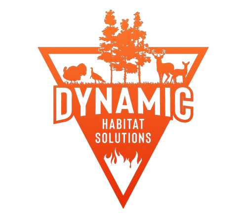 Orange logo for Dynamic Habitat Solutions: wildlife silhouettes within a triangle, with text.