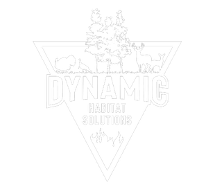 Logo with a triangle outline containing the word "DYNAMIC", a forest scene, and "HABITAT SOLUTIONS" below.