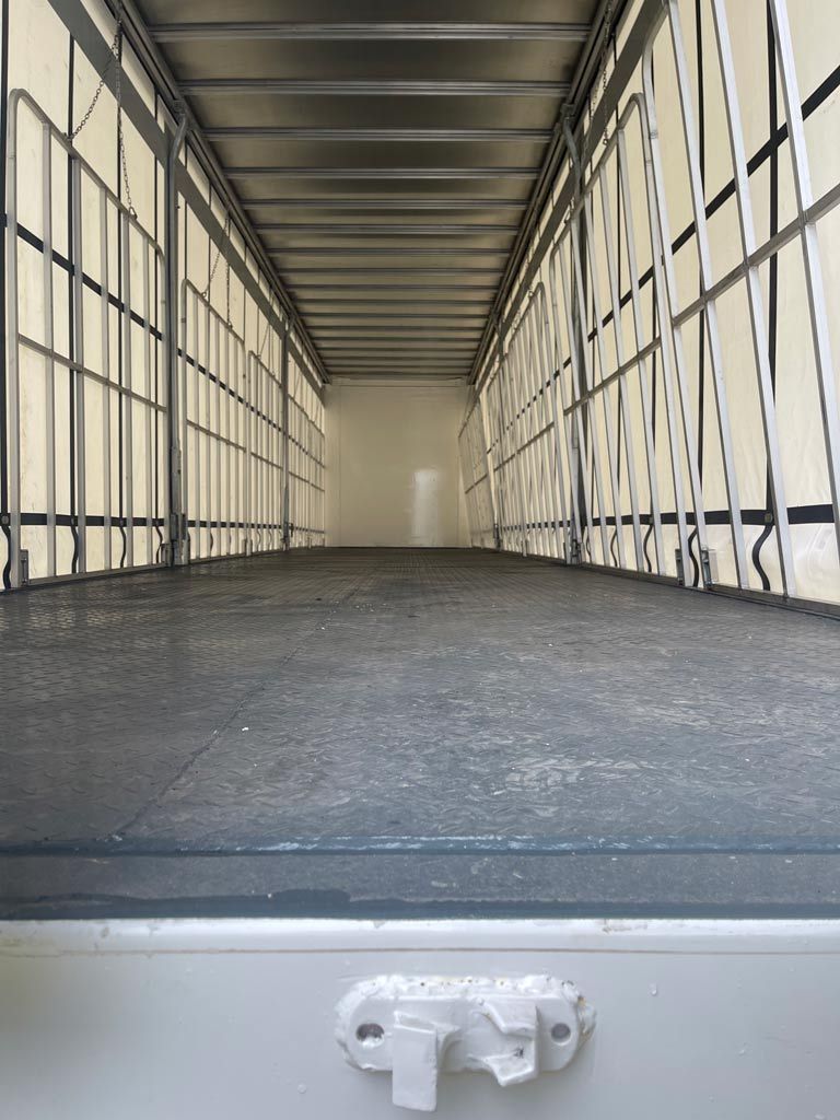 interior of a curtainsider trailer