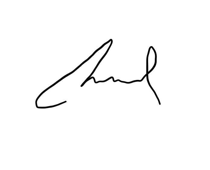 A close up of a person's signature