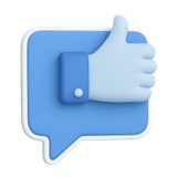 A blue and white icon with a picture of a mountain on it.