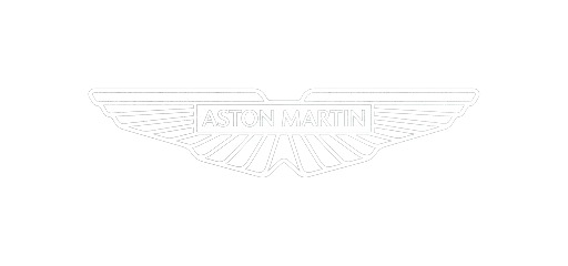 A white aston martin logo on a white background.