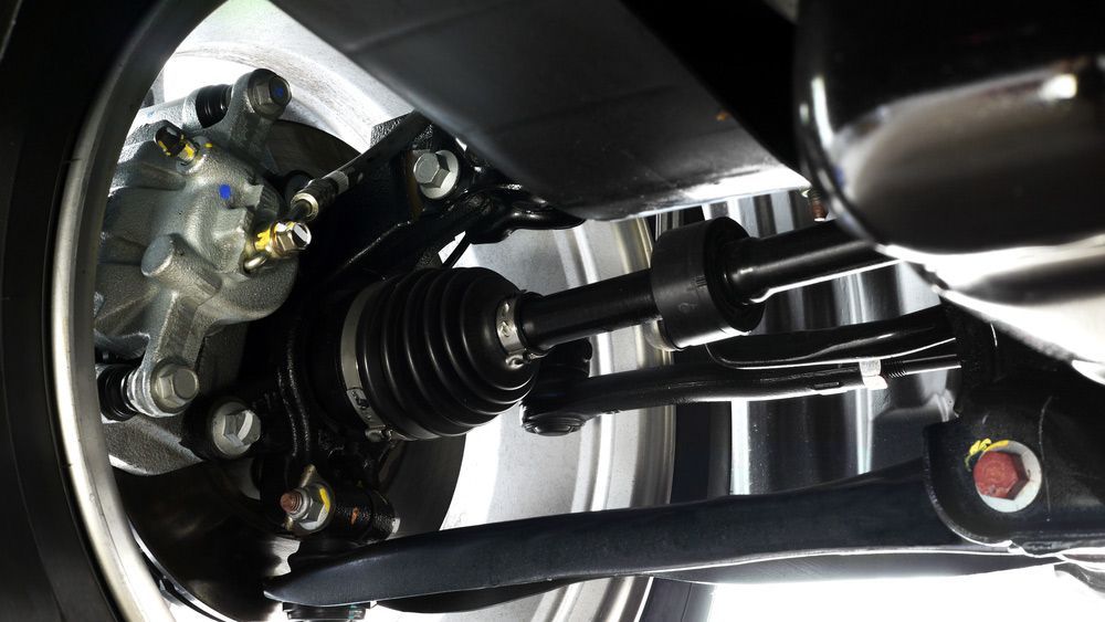 A Close Up Of The Underside Of A Car 's Suspension System — MTM Automotive in Bentley Park, QLD