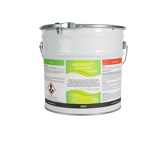 A white bucket with a green label on it.