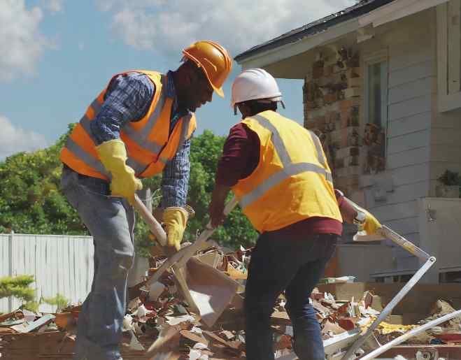 construction debris removal, construction clean up, with portage junk removal.