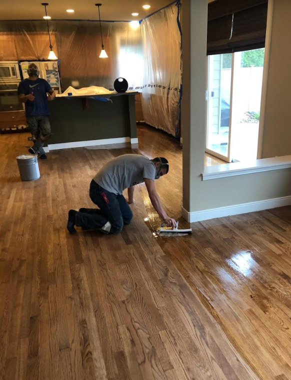Floor With Blue Line — King and Snohomish Counties — Maser Hardwood Floors, LLC