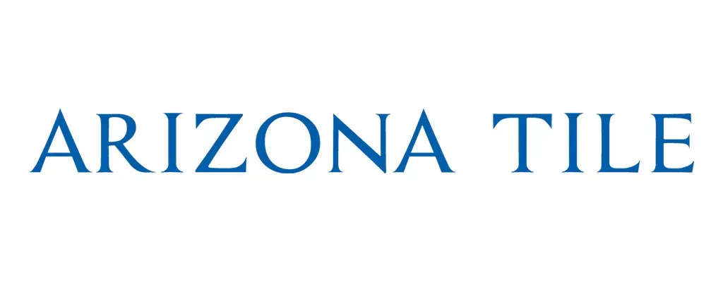 The text "ARIZONA TILE" in a dark blue, classic serif font on a white background.