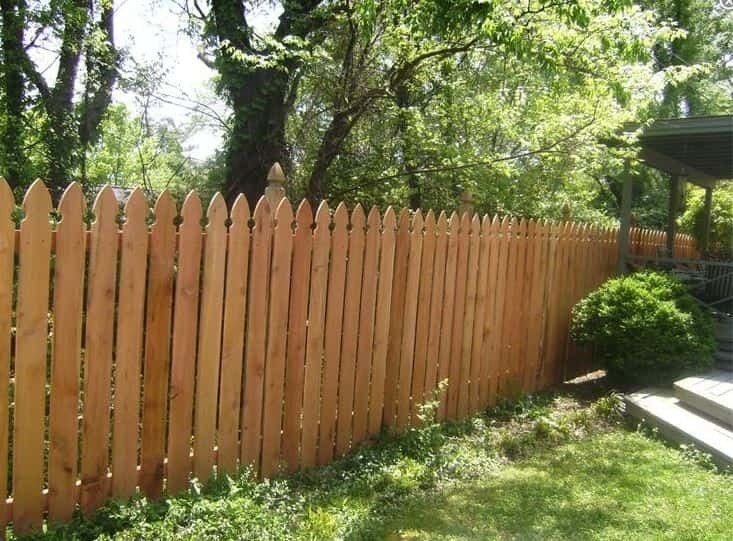 Wood Fence With Landscaping And Trees — Madison, TN — Music City Fence Company