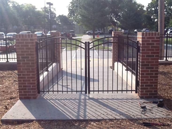 Metal Fence And Gate With Brick Columns — Madison, TN — Music City Fence Company