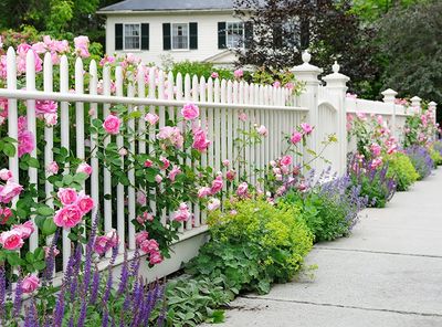 Garden Wood Fence With Roses — Madison, TN — Music City Fence Company