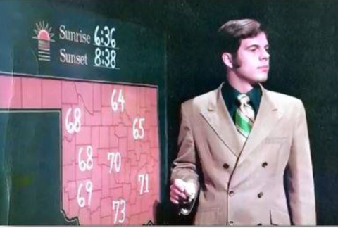 Photo of Mike Smith as a meteorologist on TV