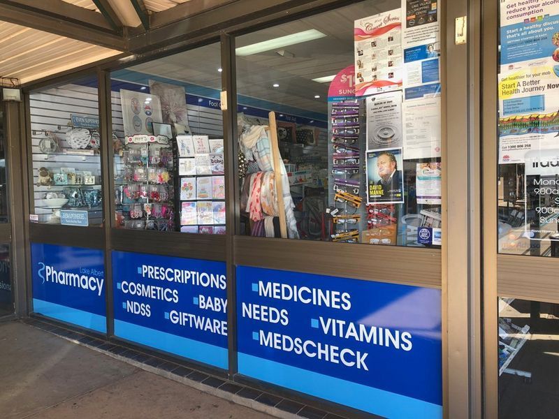A pharmacy selling prescriptions , cosmetics , baby needs , vitamins , and medscheck.