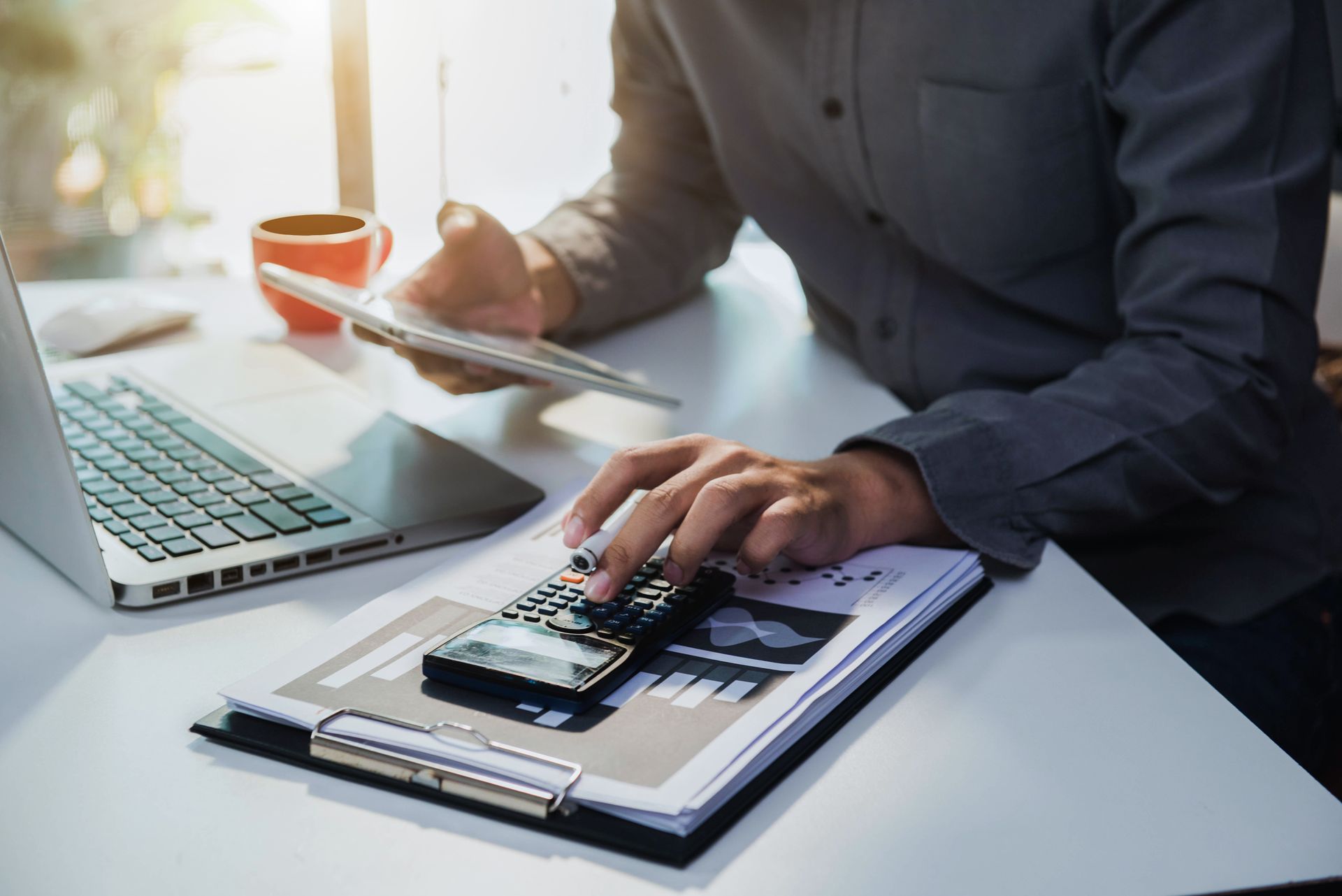 Person working at a desk