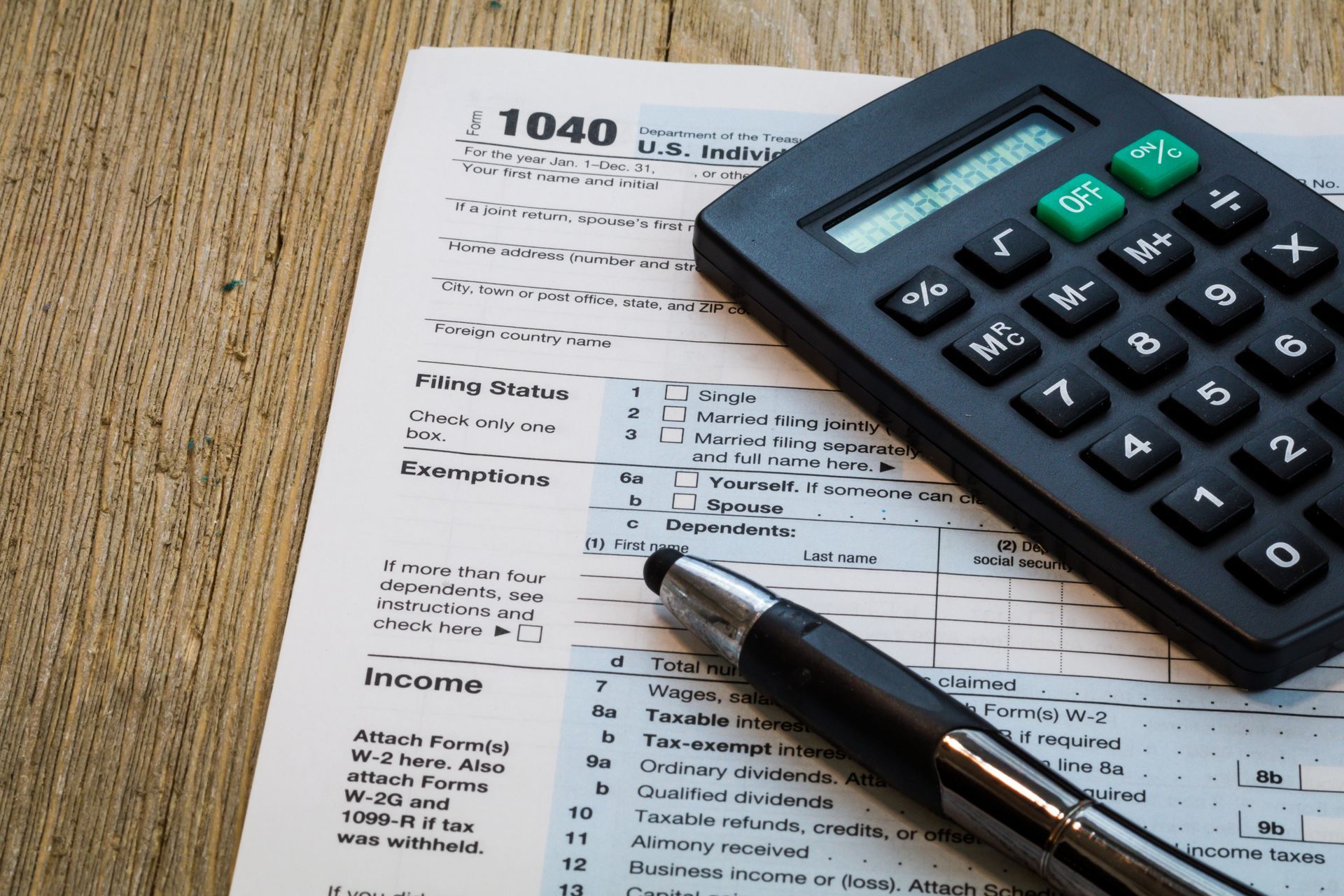 Tax form 1040 