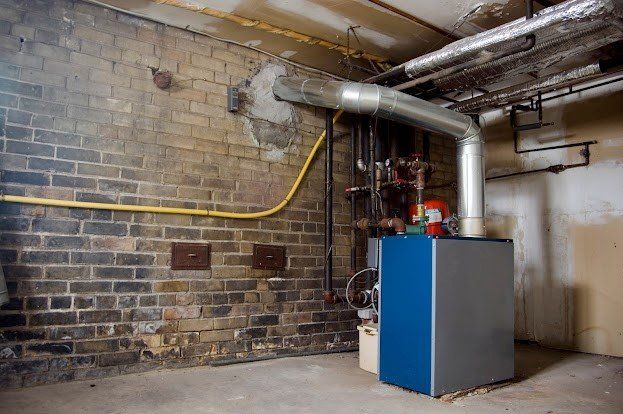 Basement with Heating System — Tinley Park, IL — Any Season Heating & Air Conditioning