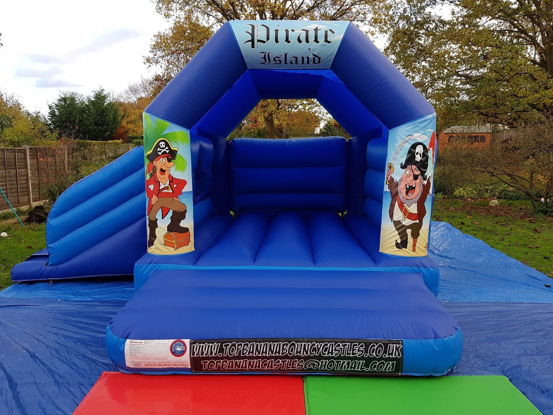 slide combo bouncy castle with pirate theme