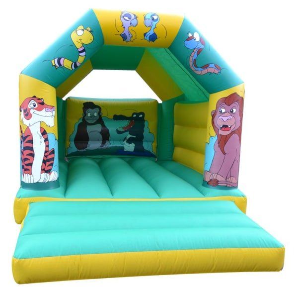 green and yellow jungle small bouncy castle