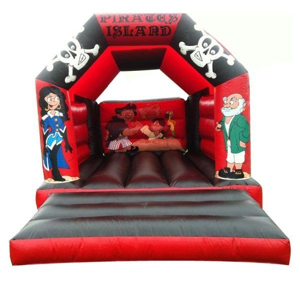 red and black pirate small bouncy castle