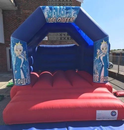 small bouncy castle with snow queen theme
