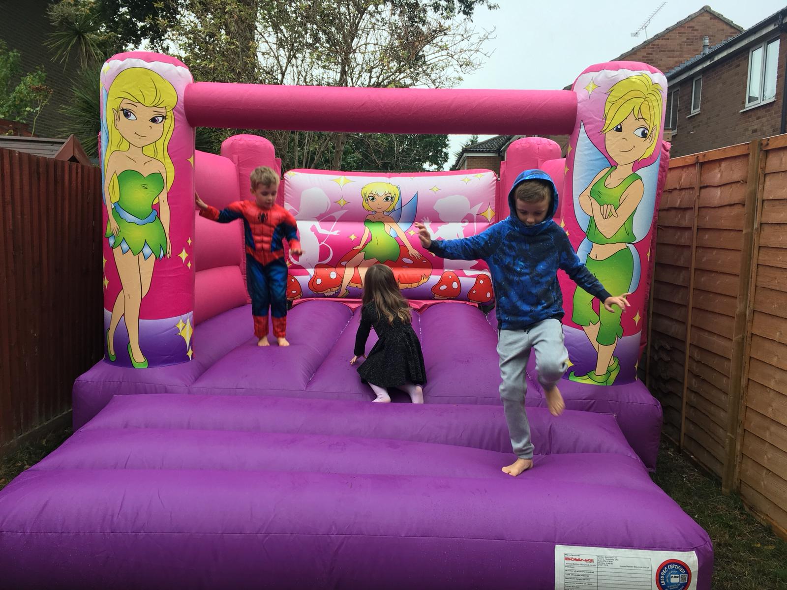 pink and purple fairy small bouncy castle