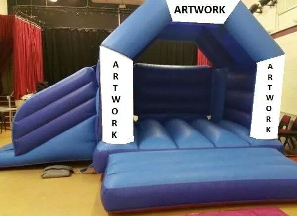 slide combo bouncy castle with artwork mockup