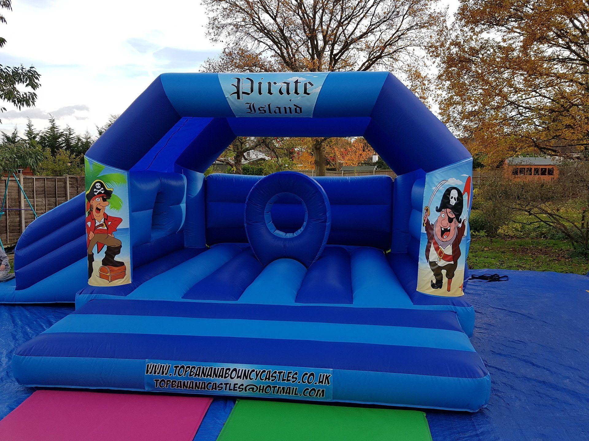 large bouncy castle with pirate artwork