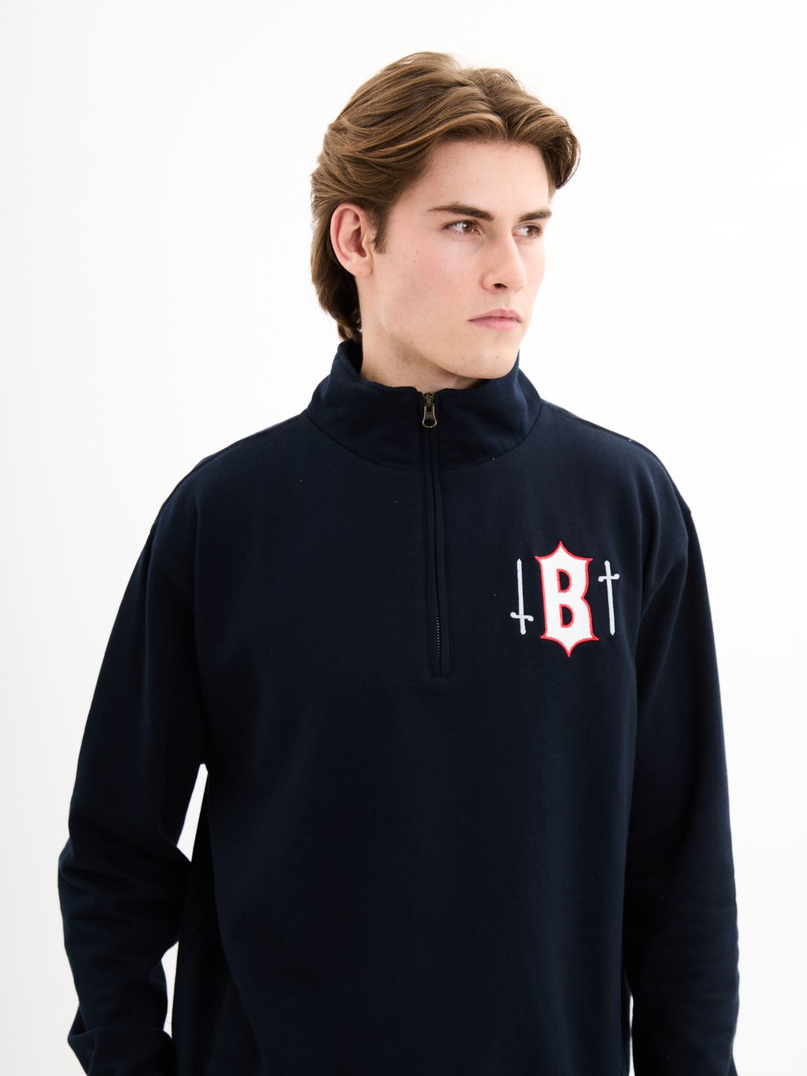 Broncos 1/4 Cotton Zip Navy