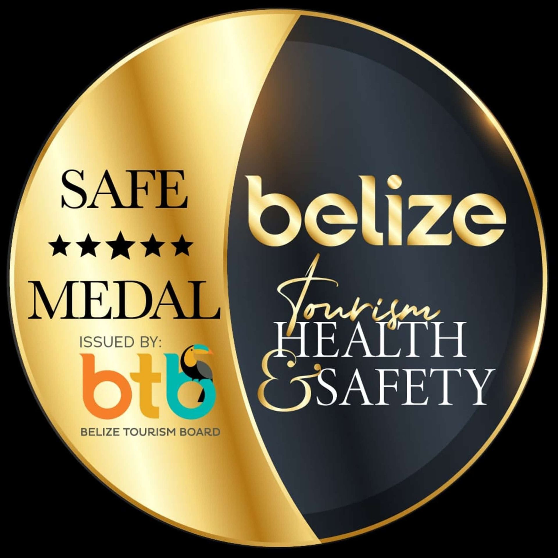 A safe belize medal is issued by the belize tourism board