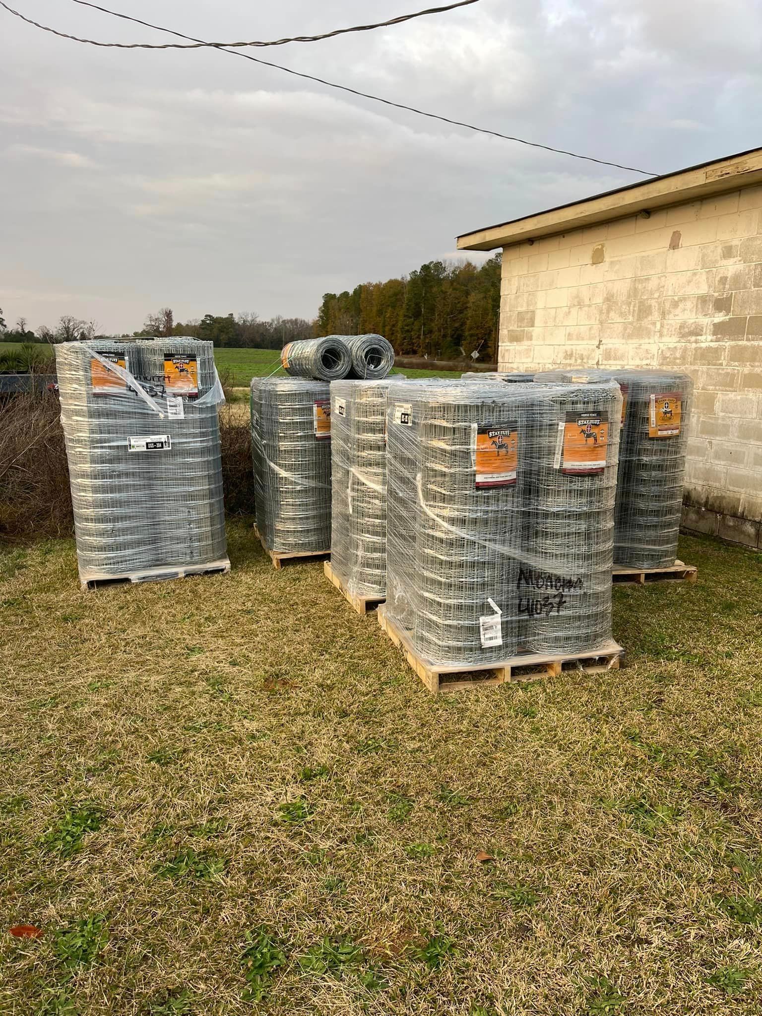 Pallets Of Wire Sitting In A Field | Monetta, SC | Monetta Farm Supply