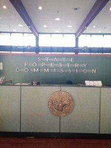 The front desk of the state registry commission.