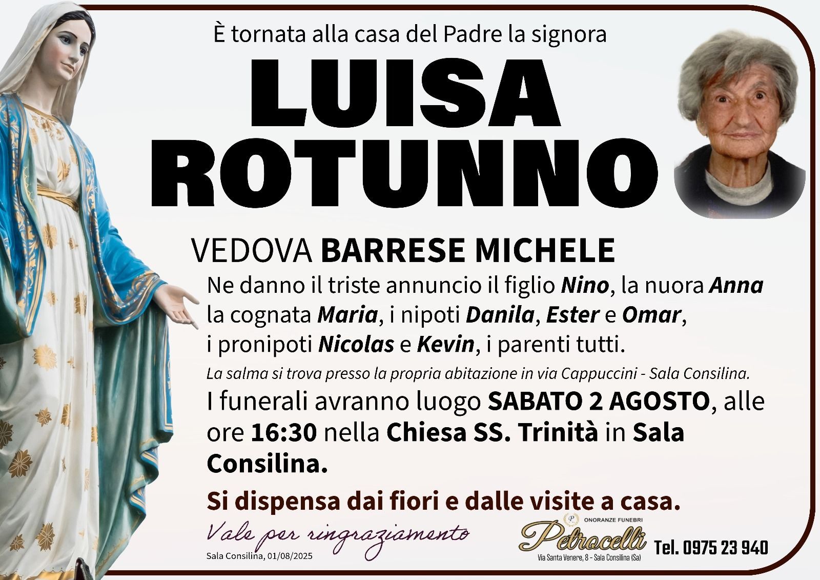 necrologio + LUISA ROTUNNO 