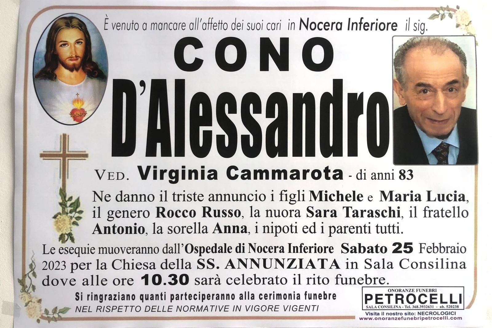 necrologio + CONO D'ALESSANDRO 