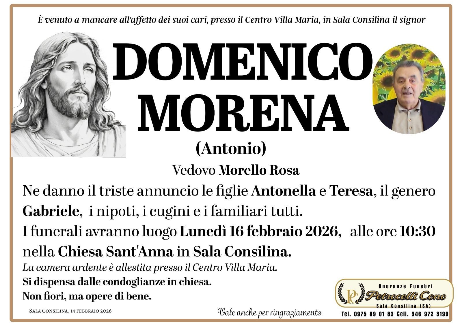 necrologio + DOMENICO MORENA 