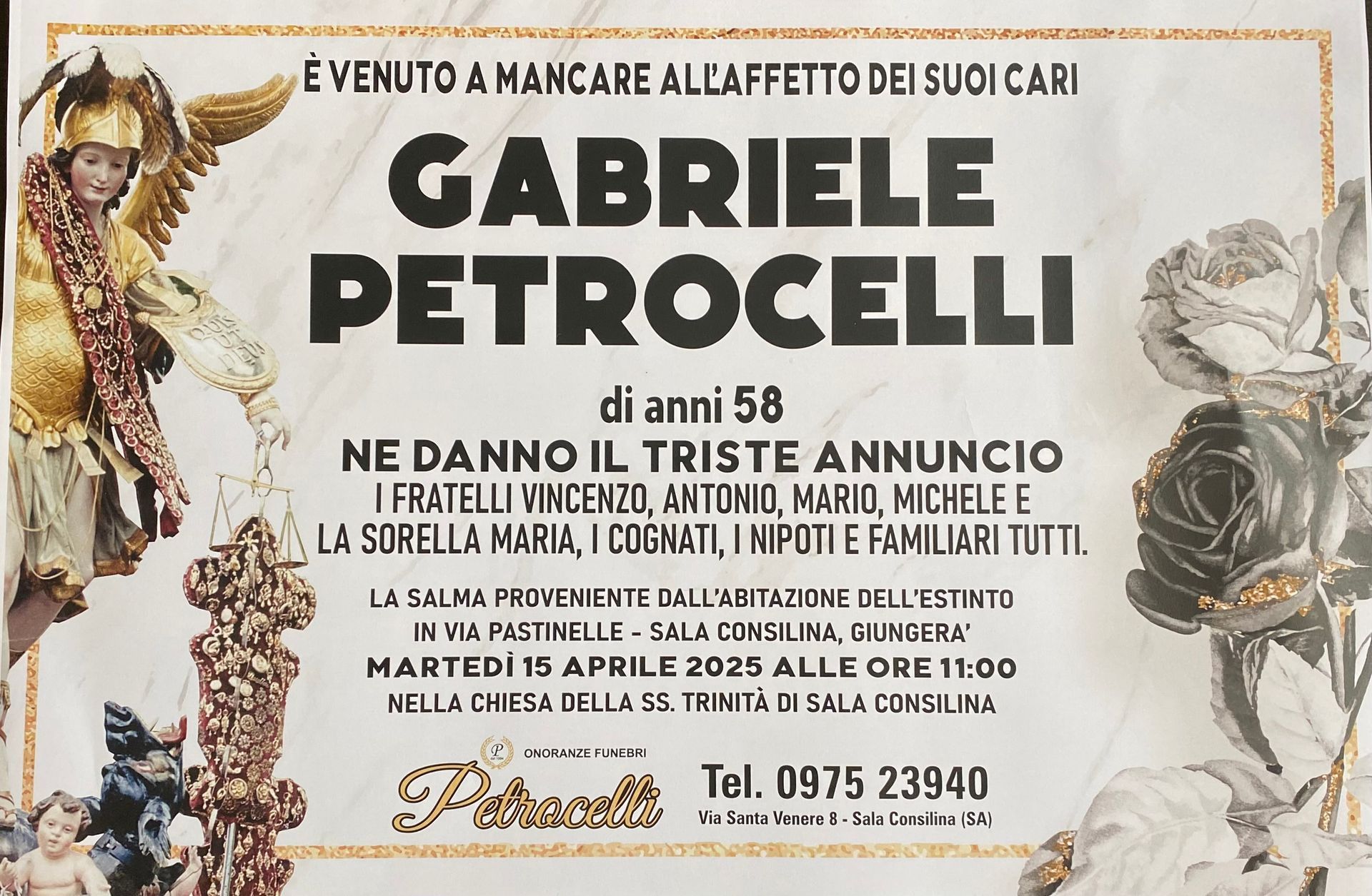 necrologio + GABRIELE PETROCELLI 