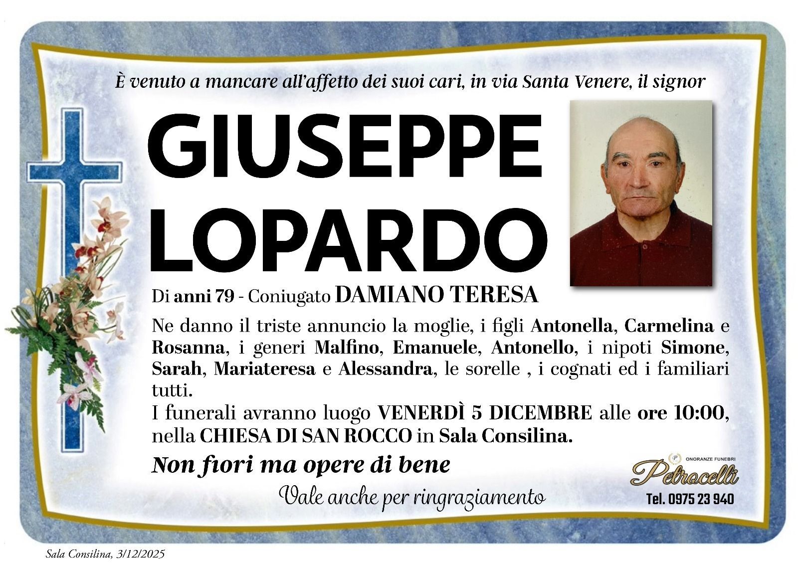 necrologio + GIUSEPPE LOPARDO 