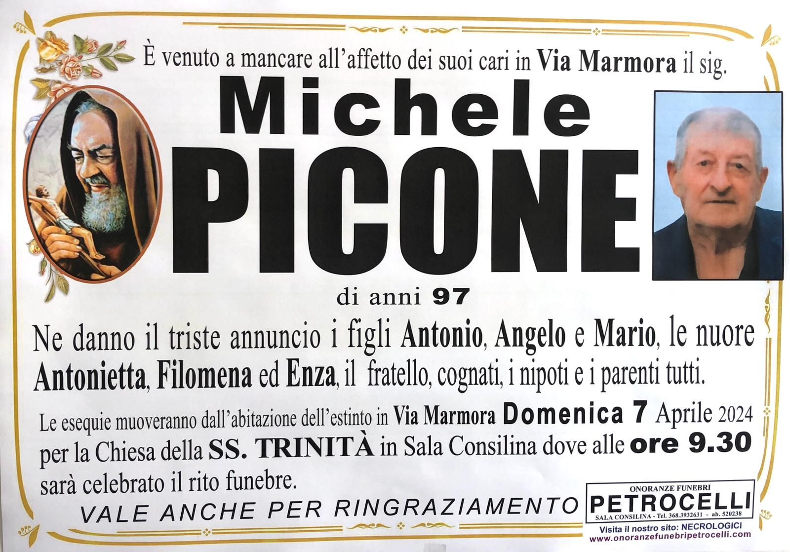 necrologio + MICHELE PICONE 