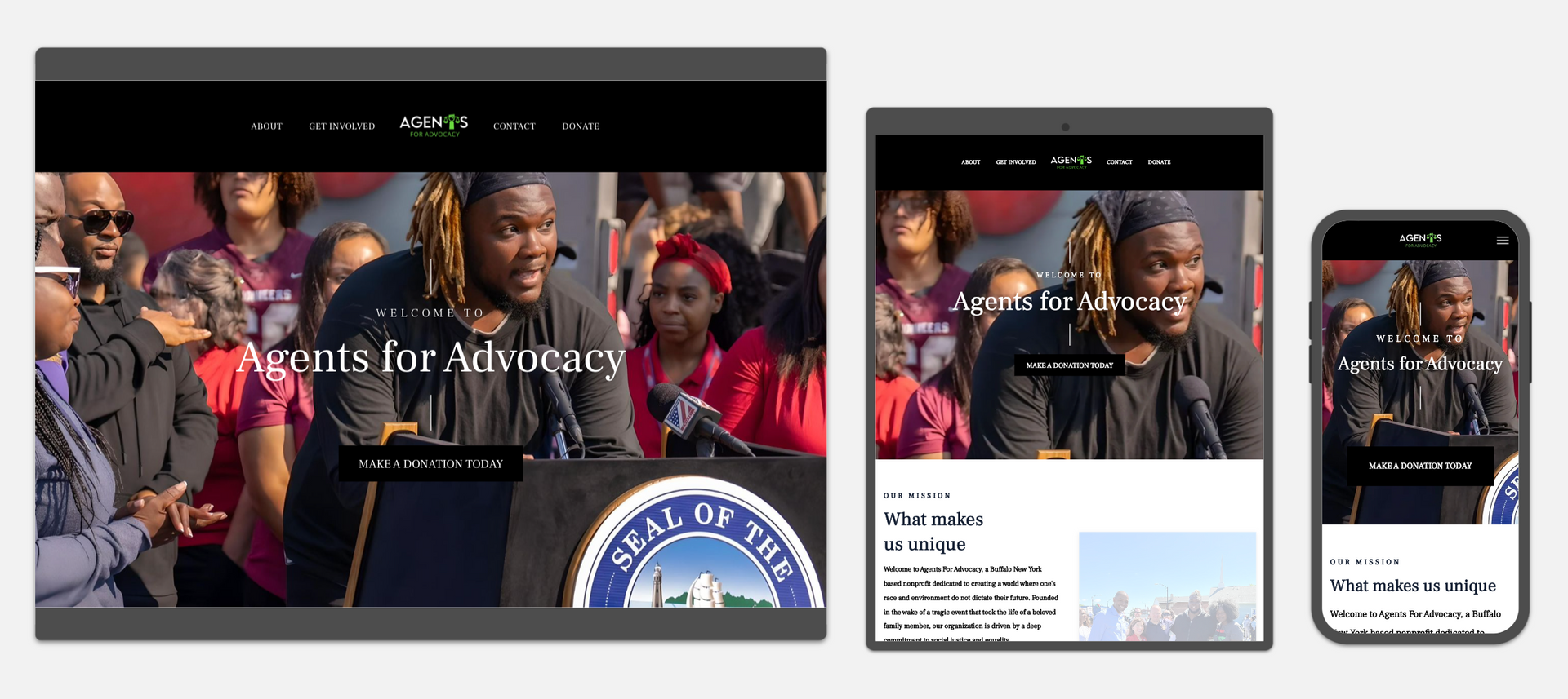 Website Design Example Agents for Advocacy