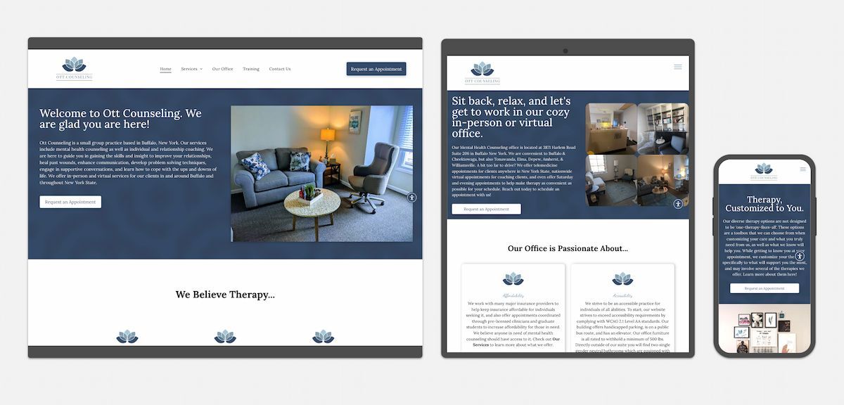 Website Design Example Ott Counseling
