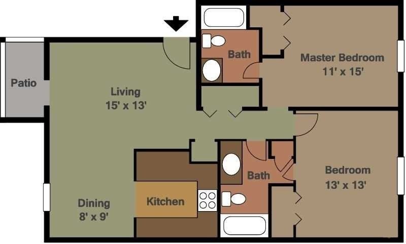 2 Bedroom Floor plan