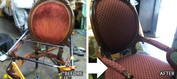 Before and After chair | City Upholstering | Annapolis, MD